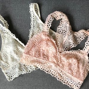 Set of two cute Aerie lace bralettes